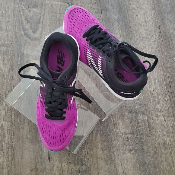 New Balance Sneakers Women Size 7.5 Purple Black Running Shoes Hanzo S RevLite - Picture 3 of 9